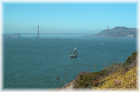 The Golden Gate Bridge from Alcatraz