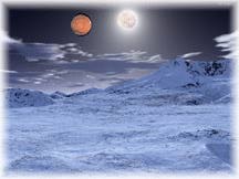 Moon and Mars rise over the Denali Range