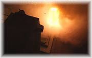 Missile bomb bursts through