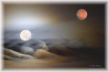 Moon and Mars from above the clouds