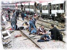Body part lies with bodies from Spanish train bombing