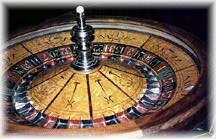 An antique roulette wheel.