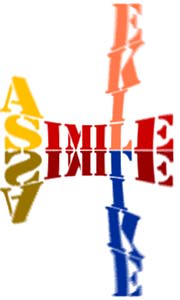 Collage of simile in stencil