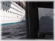 Leaving the Rhapsody in a tender for Georgetown, Grand Cayman