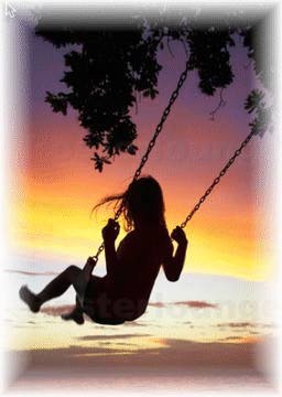 Girl on a rope swing by Posterlounge.co.uk